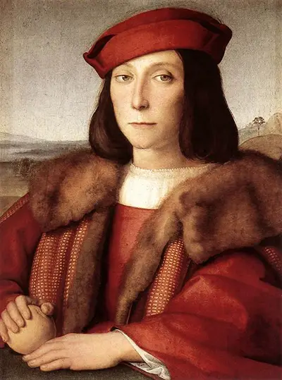 Porträt eines jungen Mannes mit einem Apfel Raffael